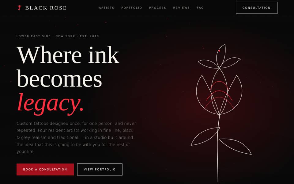 Black Rose Tattoo demo site
